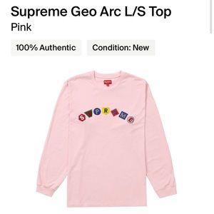 Supreme Geo Arc L/S Top Pink